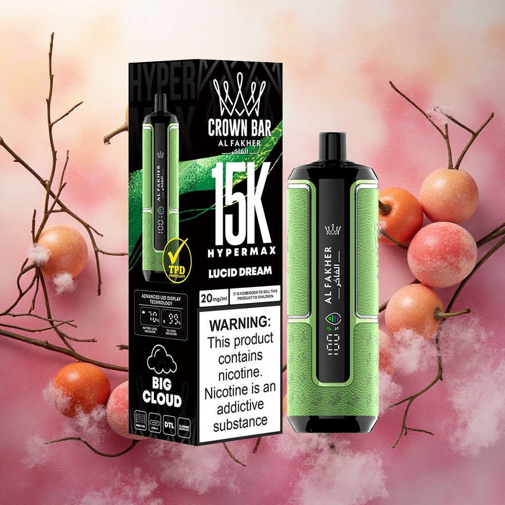 Al Fakher Crown Bar 15K Hypermax Descartável 22ml 15000 Puffs atacado brasileiro