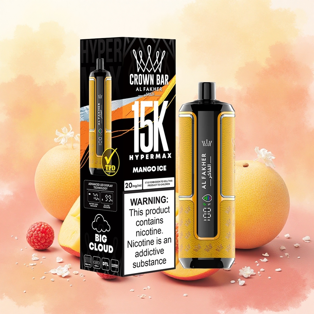 Al Fakher Crown Bar 15K Hypermax Descartável Manga Gelada - Atacado Brasileiro