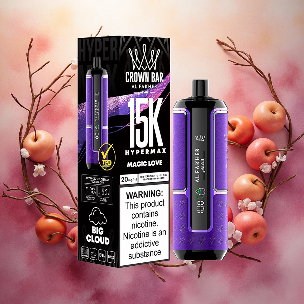 Al Fakher Crown Bar 15K Hypermax Descartável com 22ml e 15000 Puffs - atacado brasileiro