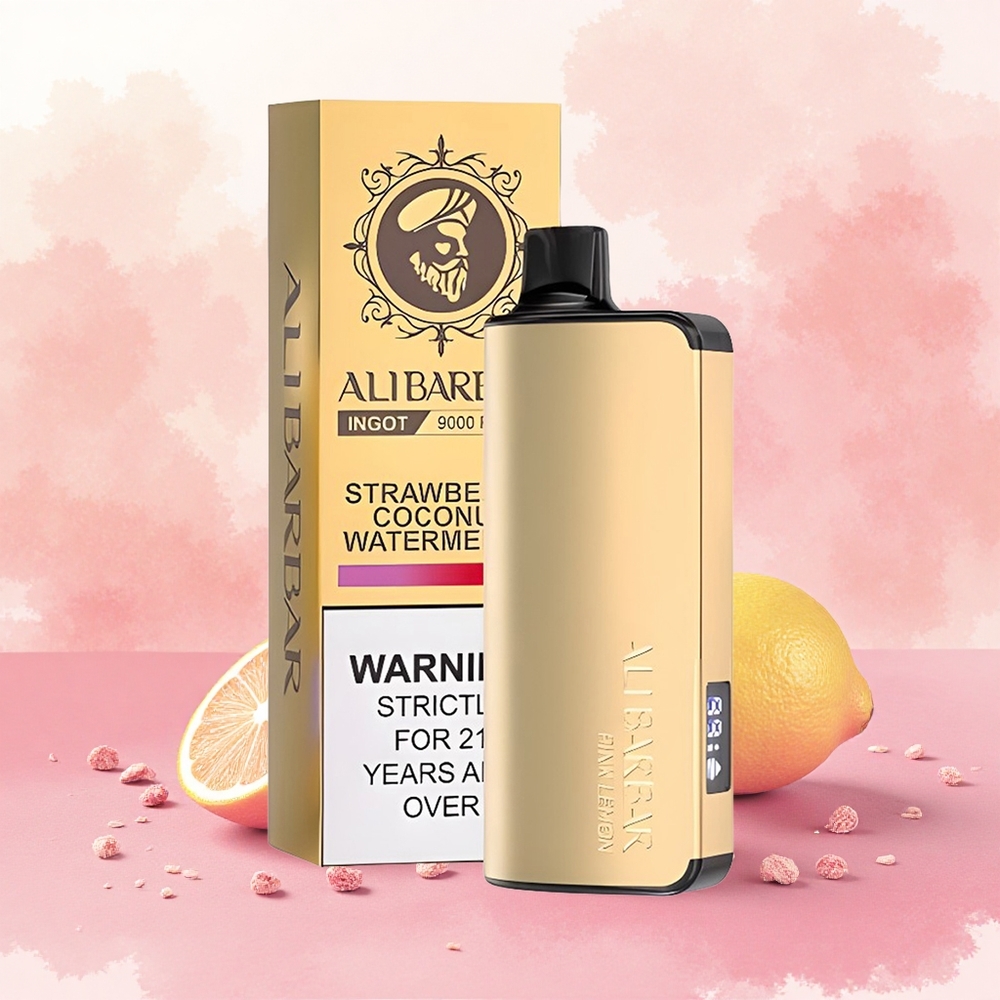 Alibarbar Ingot 9000 Puffs Descartável Vape Limão Rosa atacado brasileiro