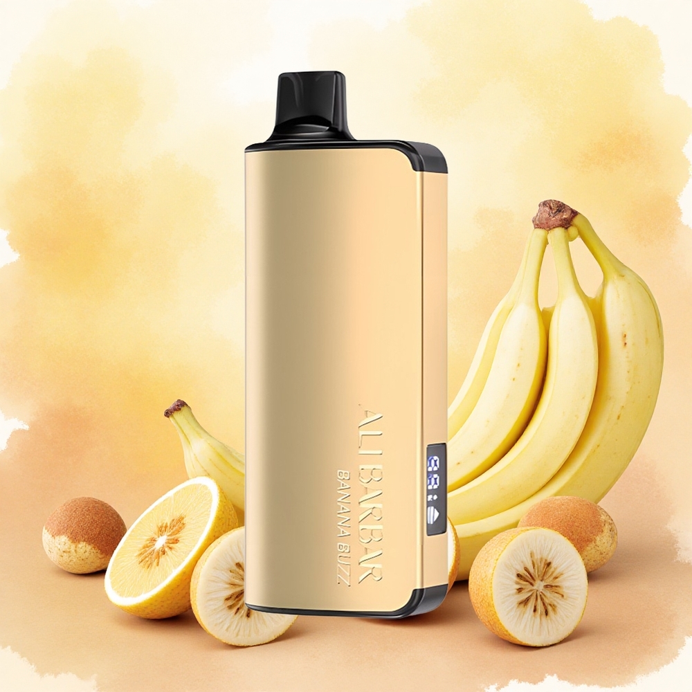 Alibarbar Ingot 9000 Puffs Vape Banana Buzz Descartável 22ml 2350mah 9000 Puffs LED atacado brasileiro