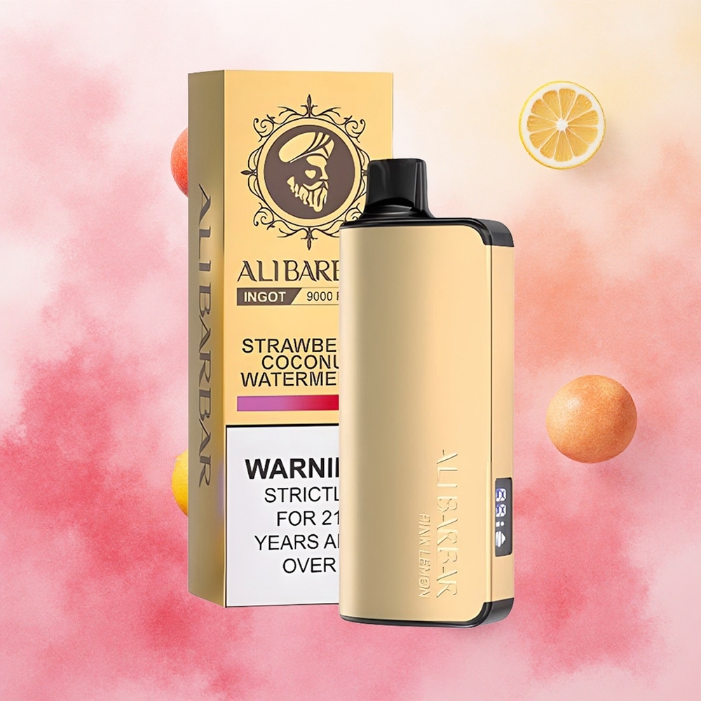 Alibarbar Ingot 9000 Puffs Vape Descartável Limão Rosa 22ml 2350mAh atacado brasileiro