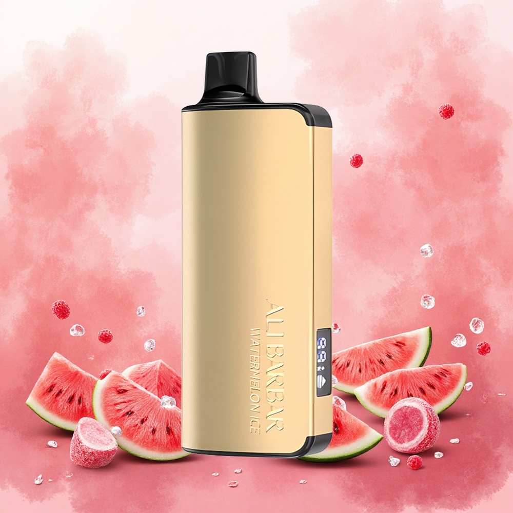 Alibarbar Ingot 9000 Puffs Vape Descartável Melancia Gelo atacado brasileiro 22ml 2350mah 9000 Puffs