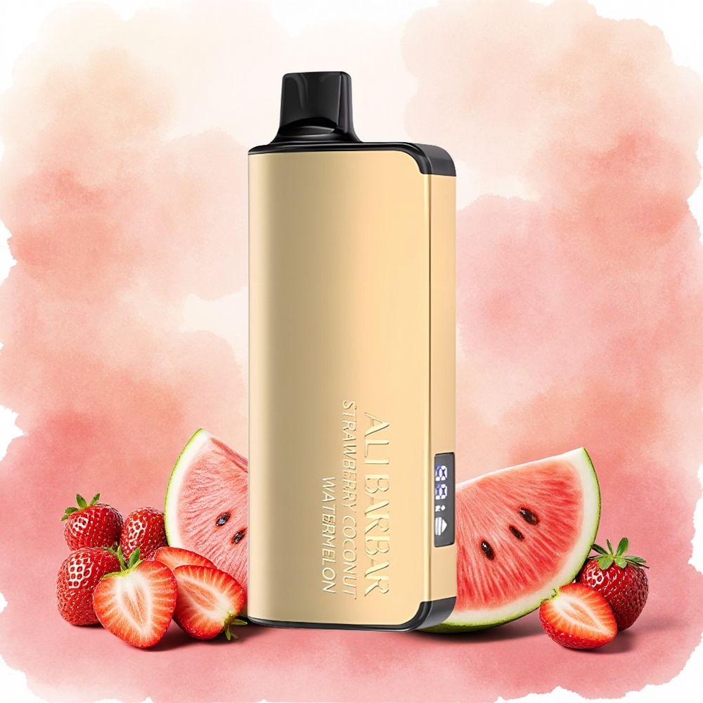 Alibarbar Ingot 9000 Puffs Vape Descartável Morango Coco Melancia atacado brasileiro 22ml 2350mah LED