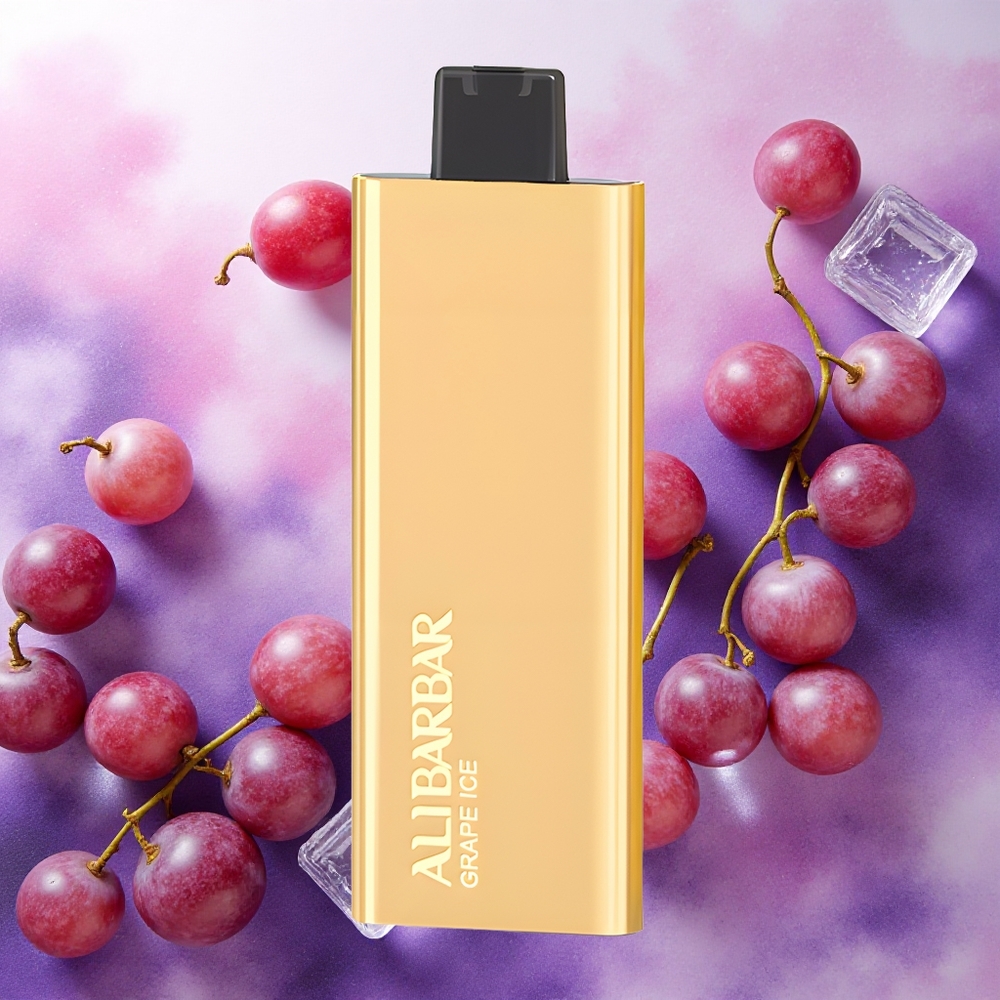 Alibarbar Pandora 7000 Puffs Vape Descartável Uva Gelo com 17 ml de líquido e bateria de marca - atacado brasileiro