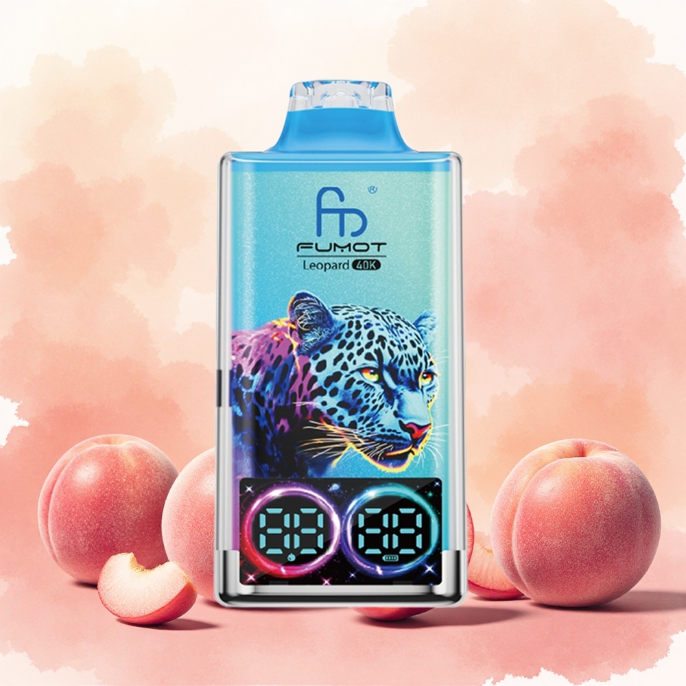 Fumot Leopard 40K Puffs Descartável Pêssego e Frutas Vermelhas 0-5 Nicotina 700mAh Bateria Bobina de Malha Dupla Atacado Brasileiro