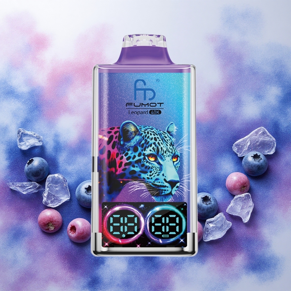 Fumot Leopard 40K Puffs Vape Descartável Mirtilo Gelo 700mAh Dual Mesh atacado brasileiro