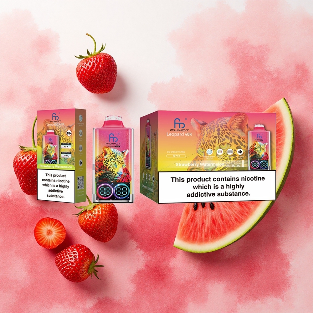 Fumot Leopard 40K Puffs Vape Descartável Morango Melancia Dual Mesh 0 2 3 5 Nicotina atacado brasileiro