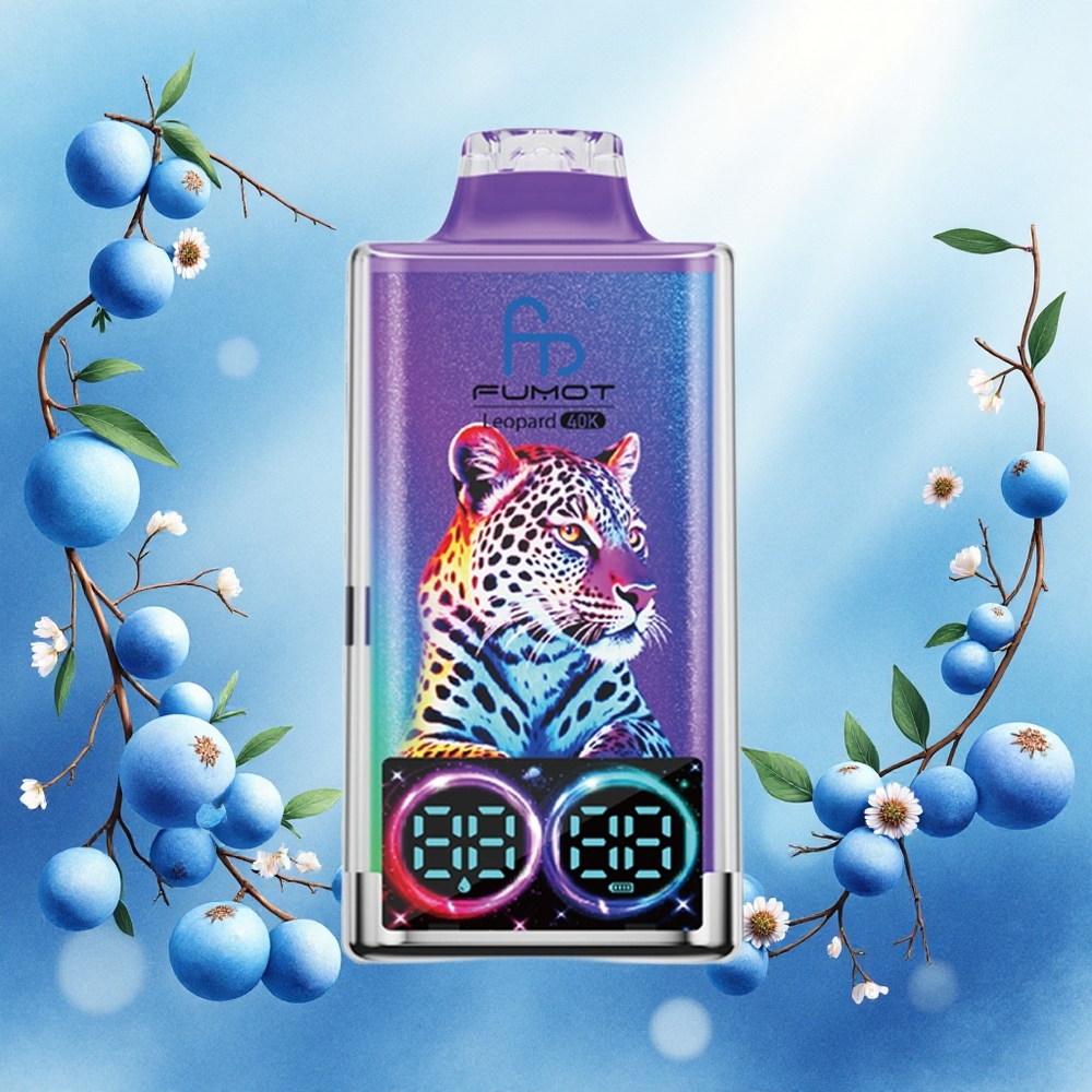 Fumot Lepard 40K Puffs Vape Descartável Sr Azul 0-5 Nicotina 700mAh Bobina de Malha Dupla 40000 Puffs Display Digital atacado brasileiro