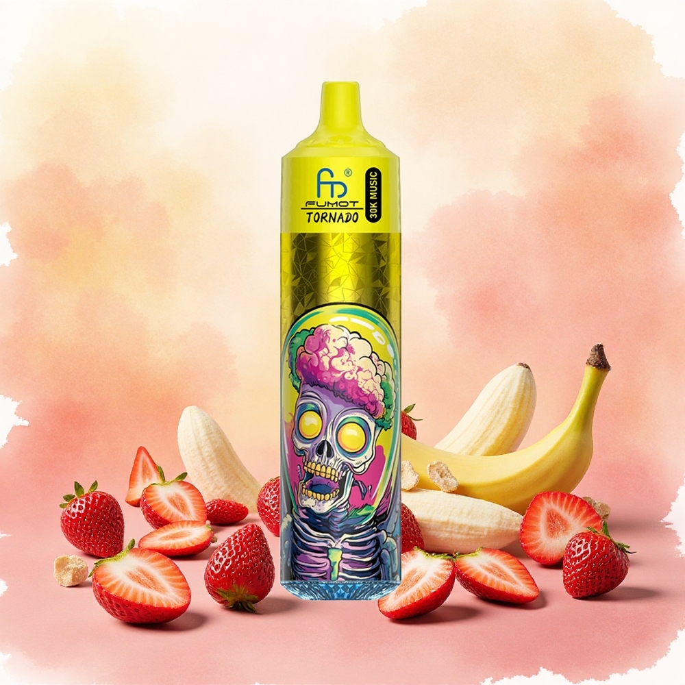 Fumot RandM Tornado 30000 Puffs Descartável Banana Morango 30mL 2/5 600mAh atacado brasileiro