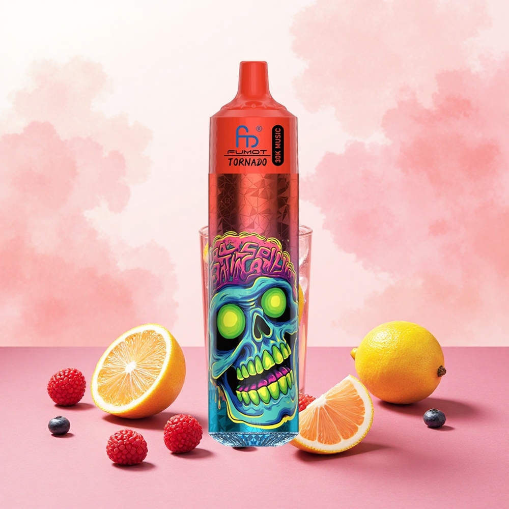 Fumot RandM Tornado 30000 Puffs Vape Descartável Limonada Rosa 30mL 2/5 600mAh LED atacado brasileiro