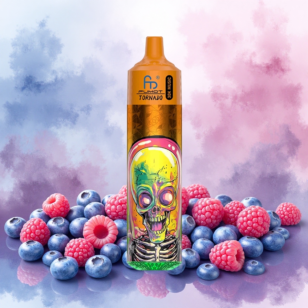 Fumot RandM Tornado 30000 Puffs Vape Descartável Mirtilo Framboesa 30mL 5 600mAh LED atacado brasileiro