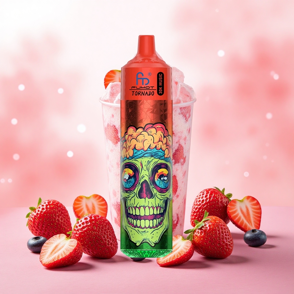 Fumot RandM Tornado 30000 Puffs Vape Descartável Morango Berry Gelo atacado brasileiro 30mL 2 5 10 Ohm 600mAh LED