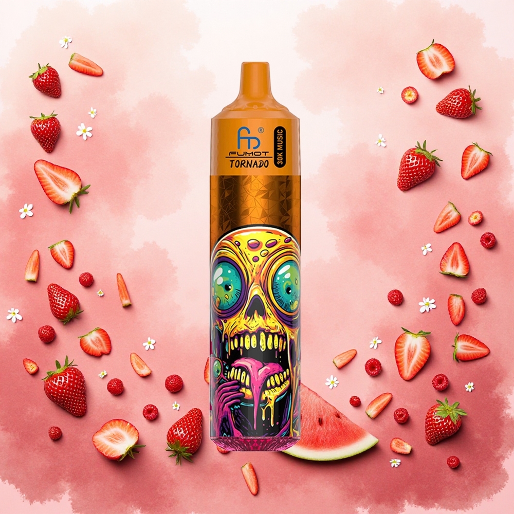 Fumot RandM Tornado 30000 Puffs Vape Descartável Morango Melancia atacado brasileiro 30mL 2 5 600mAh LED