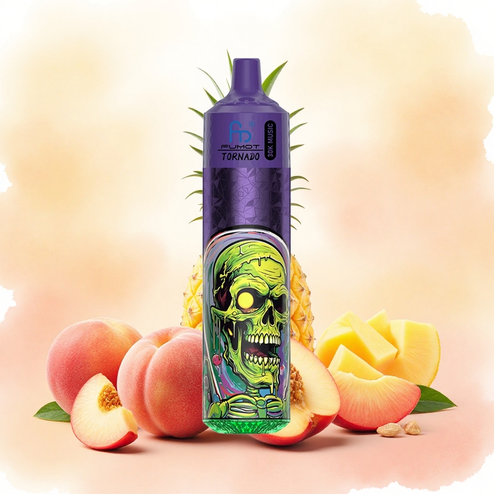 Fumot RandM Tornado 30000 Puffs Vape Descartável Pêssego Manga Abacaxi 30mL 600mAh atacado brasileiro
