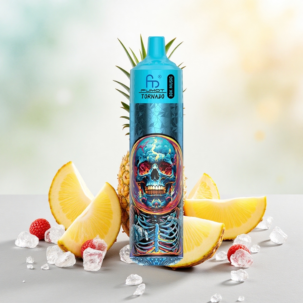 Fumot Randm Tornado 30000 Puffs Vape Descarteável Abacaxi Gelo atacado brasileiro 30mL 2/5 600mAh LED 10 Ohm