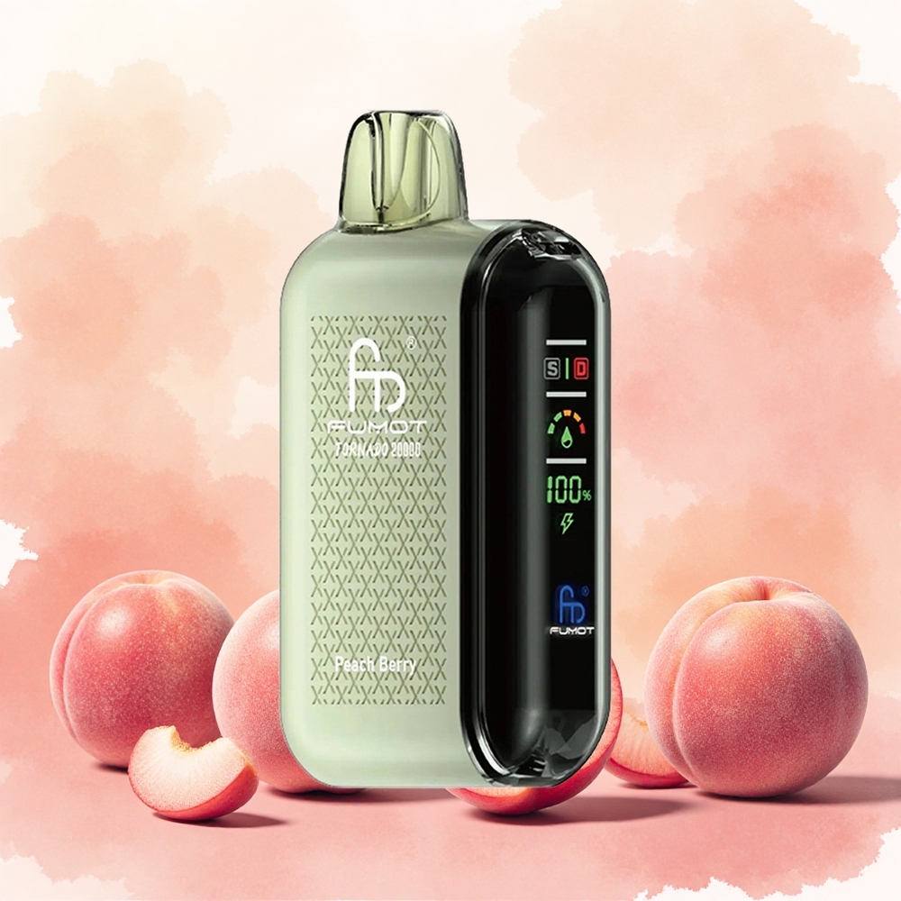 Fumot Tornado 20000 Puffs Vape Descafável Pêssego e Frutas Vermelhas atacado brasileiro