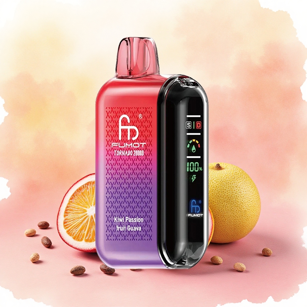 Fumot Tornado 20000 Puffs Vape Descartável Kiwi Maracujá Goiaba atacado brasileiro Bobina de Malha Dupla 20ml 850mAh