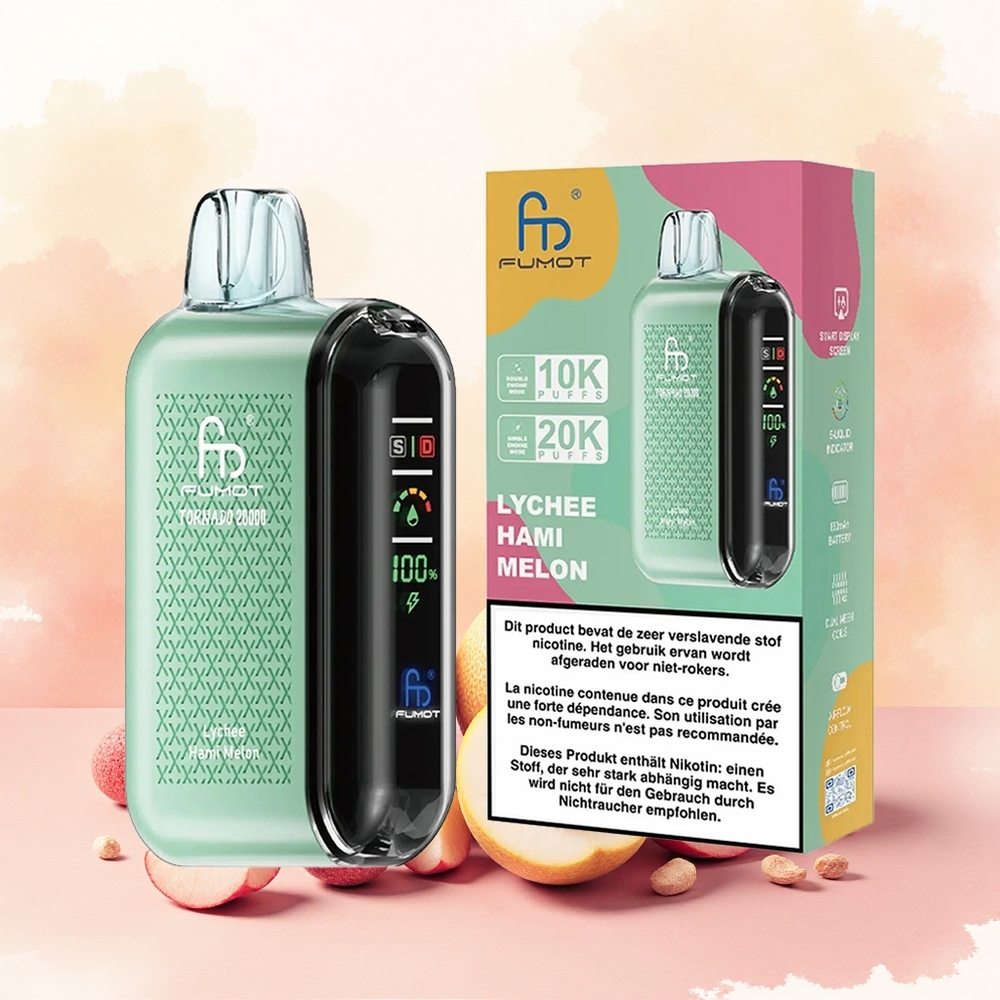 Fumot Tornado 20000 Puffs Vape Descartável Lichia Melão Hami 2 Nicotine atacado brasileiro
