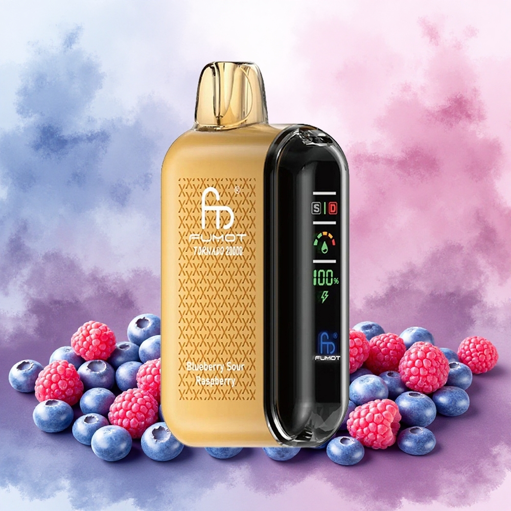 Fumot Tornado 20000 Puffs Vape Descartável Mirtilo Framboesa Azeda atacado brasileiro 20ml 850mAh Bobina de Malha Dupla