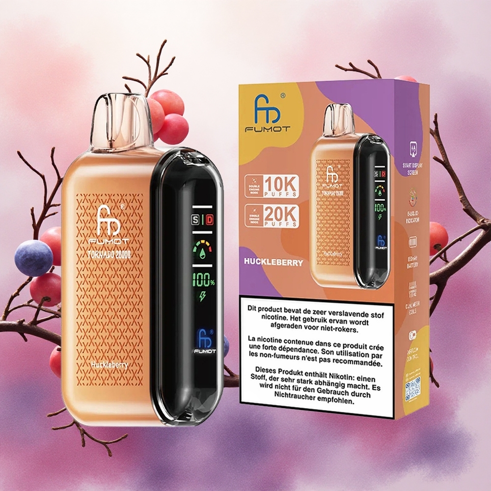 Fumot Tornado 20000 Puffs Vape Descartável Mirtilo com Bateria Recarregável 850mAh e atacado brasileiro