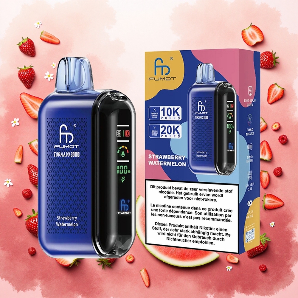 Fumot Tornado 20000 Puffs Vape Descartável Morango Melancia atacado brasileiro