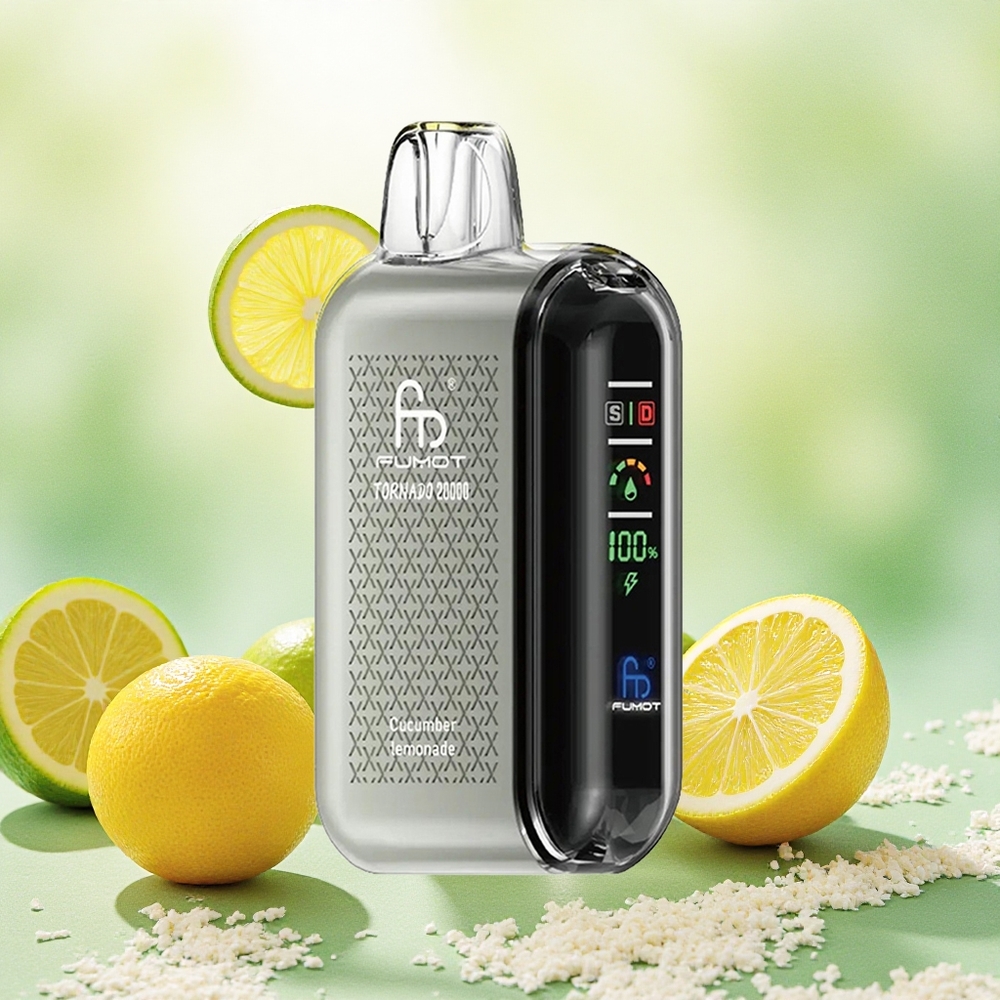 Fumot Tornado 20000 Puffs Vape Descartável Pepino Limonada Atacado Brasileiro