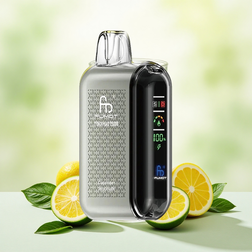 Fumot Tornado 20000 Puffs Vape Descartável Pepino Limonada atacado brasileiro 20ml 850mAh Bobina de Malha Dupla