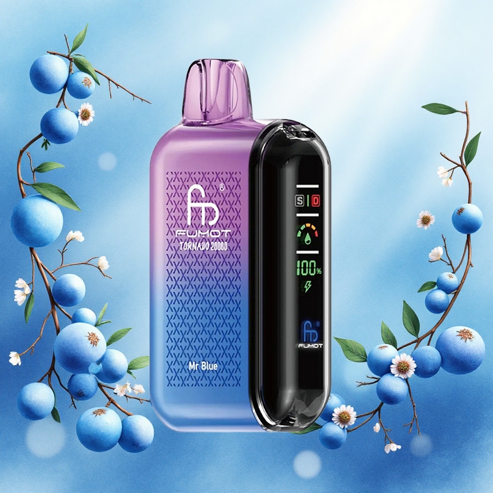Fumot Tornado 20000 Puffs Vape Descartável Sr Azul Bobina de Malha Dupla 20ml 850mAh 2 Nicotina atacado brasileiro