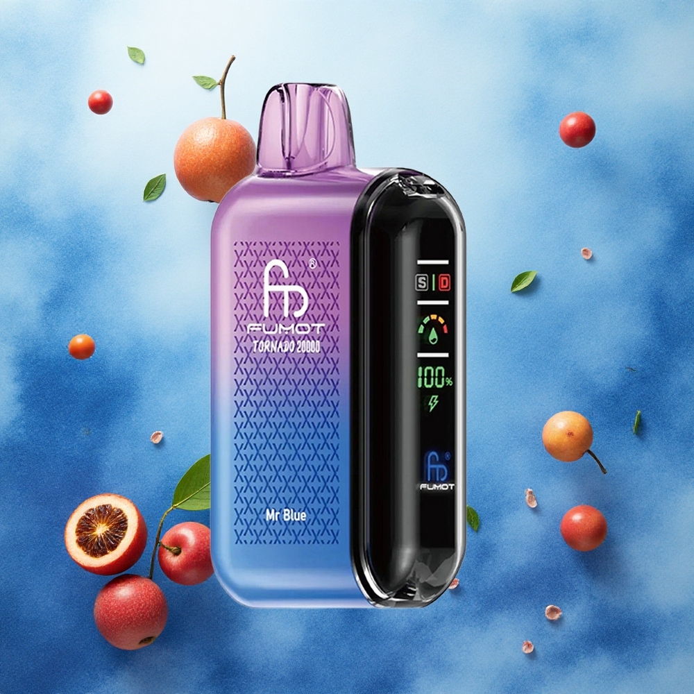 Fumot Tornado 20000 Puffs Vape Descartável Sr Azul com Bateria Recarregável 850mAh e Controle de Fluxo de Ar atacado brasileiro