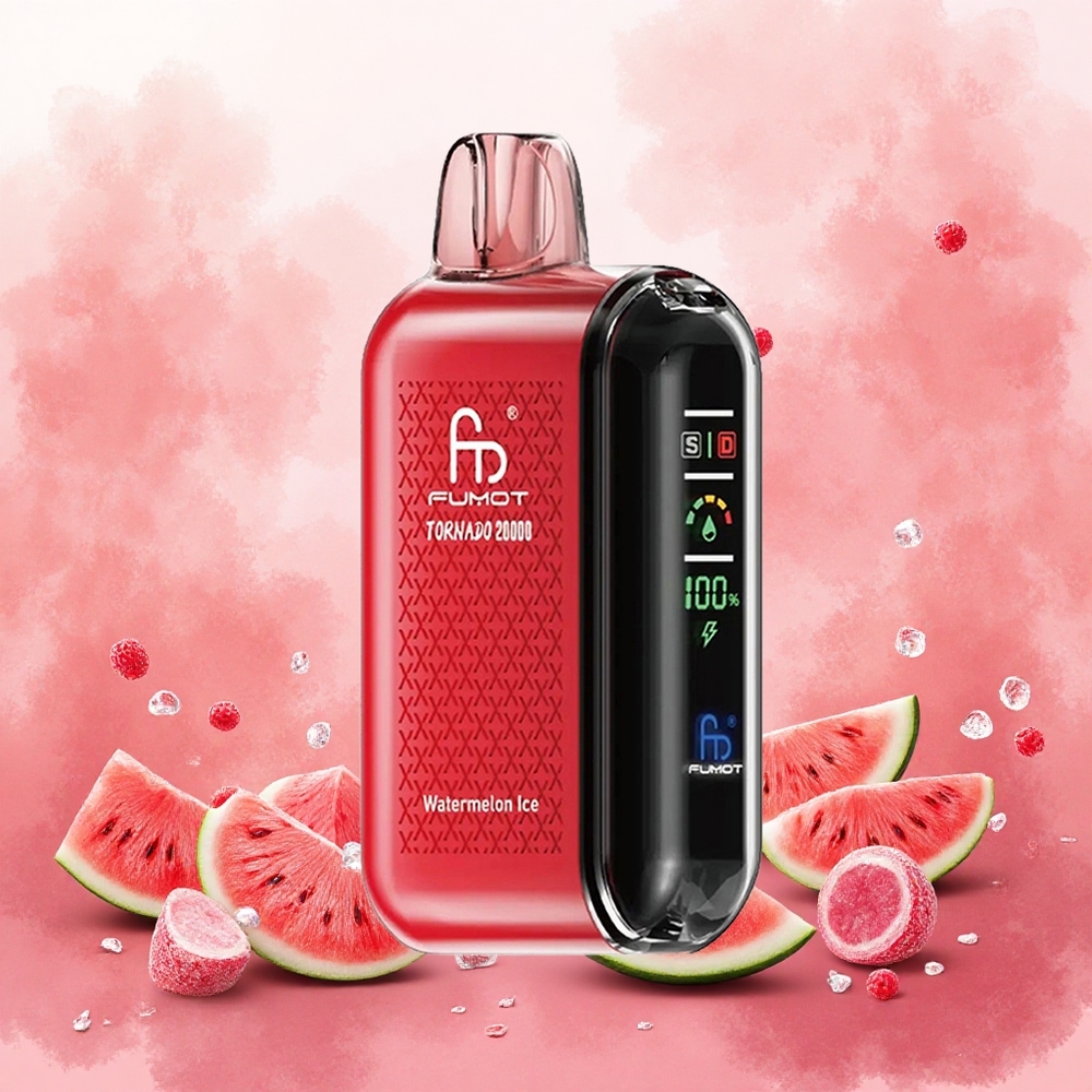 Fumot Tornado 20000 Puffs Vaporizador Descartável Melancia Gelo atacado brasileiro