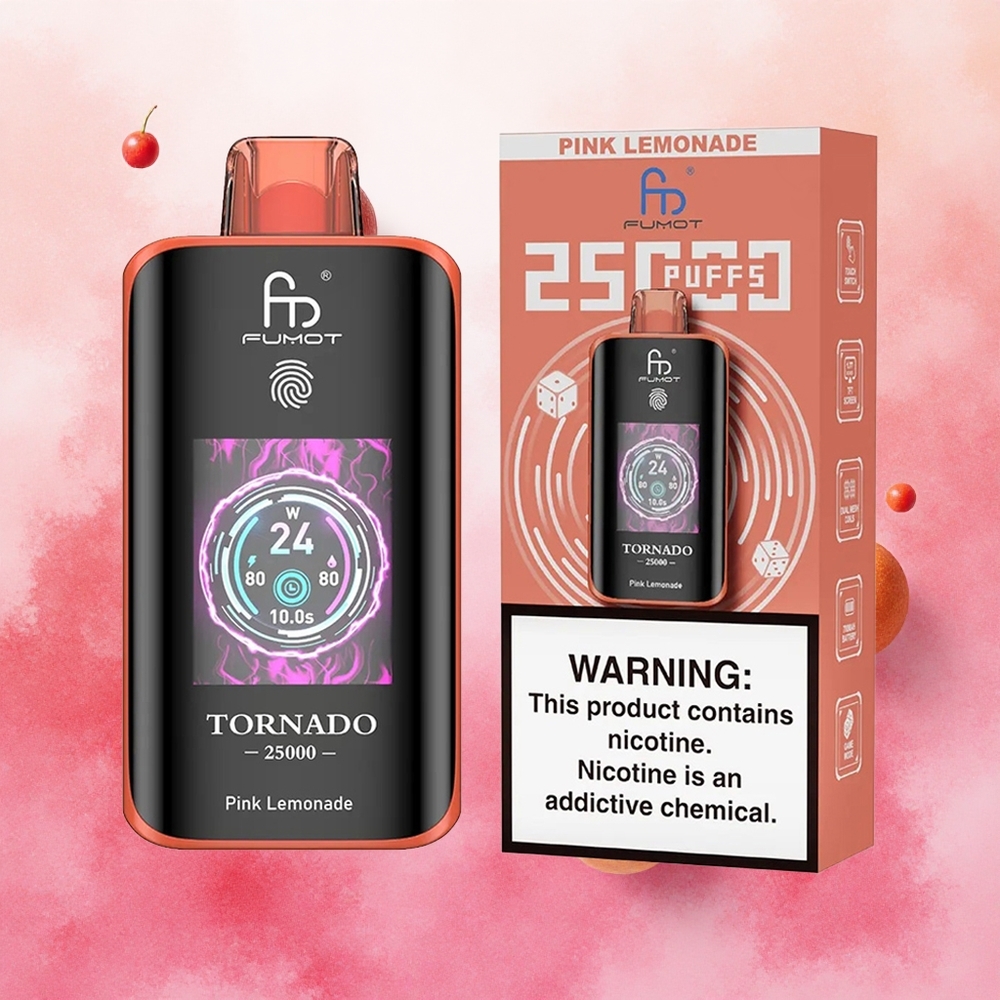 Fumot Tornado 25000 Bateria Recarregável 700mAh Limonada Rosa Atacado Brasileiro