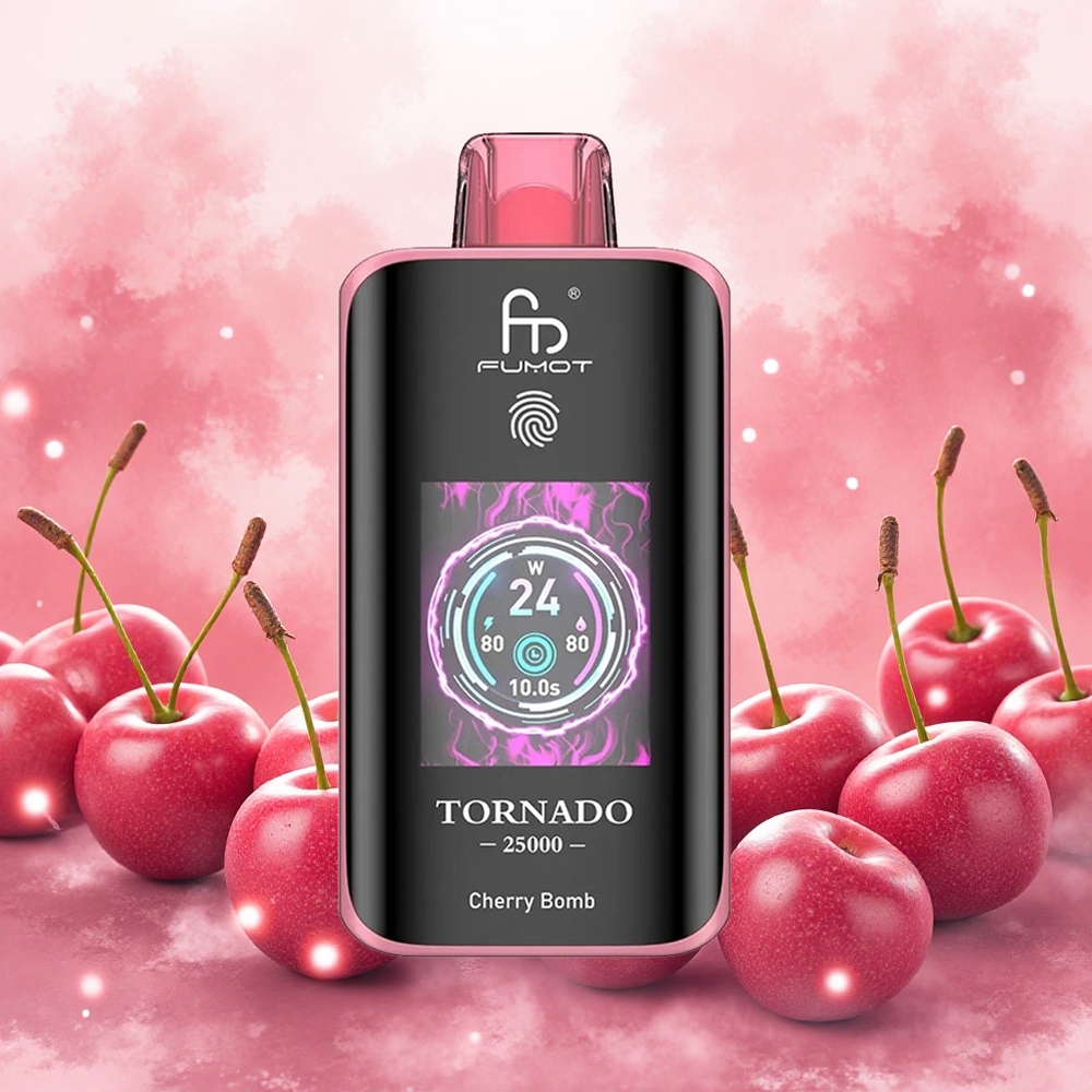 Fumot Tornado 25000 Puffs Vape Descarga Cereja atacado brasileiro HD Screen 700mAh 20ml