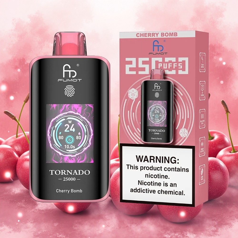 Fumot Tornado 25000 Puffs Vape Descarga Cereja atacado brasileiro HD Screen 700mAh 20ml