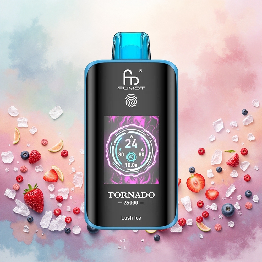 Fumot Tornado 25000 Puffs Vape Descartável Gelo Luxuoso atacado brasileiro HD Screen 700mAh 20ml