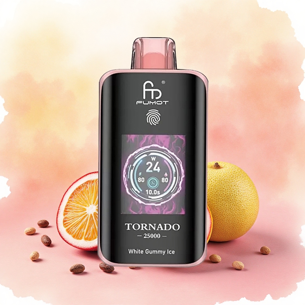 Fumot Tornado 25000 Puffs Vape Descartável Kiwi Maracujá Goiaba com Tela HD 20ml E-líquido 0/2/3/5 Nicotina atacado brasileiro
