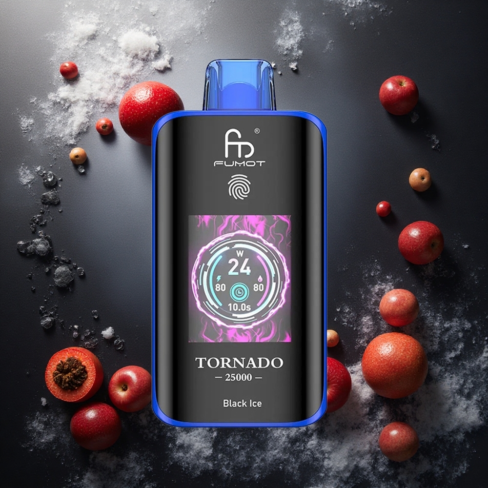 Fumot Tornado 25000 Puffs Vaporizador Descartável Gelo Preto 20ml 700mAh atacado brasileiro