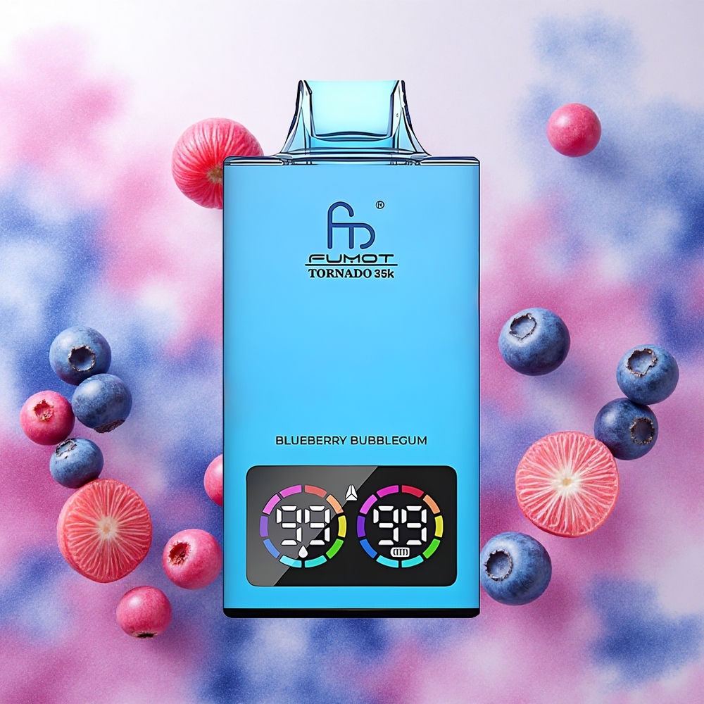 Fumot Tornado 35000 Vape Descartável Goma de Mirtilo Dual Mesh Coil 15ml E-juice atacado brasileiro