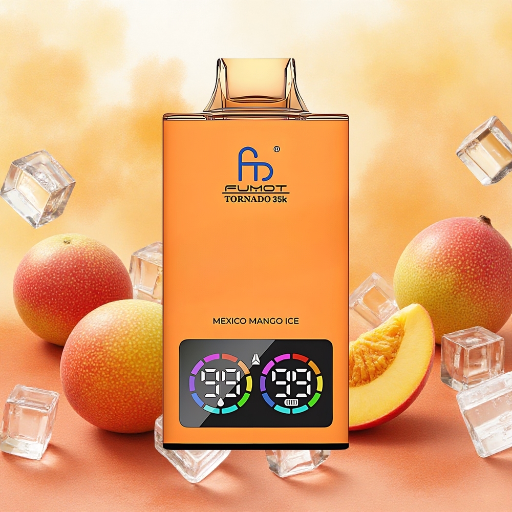 Fumot Tornado 35000 Vape Descartável Manga Gelo México Dual Bobina Malha e Indicador de Líquido atacado brasileiro