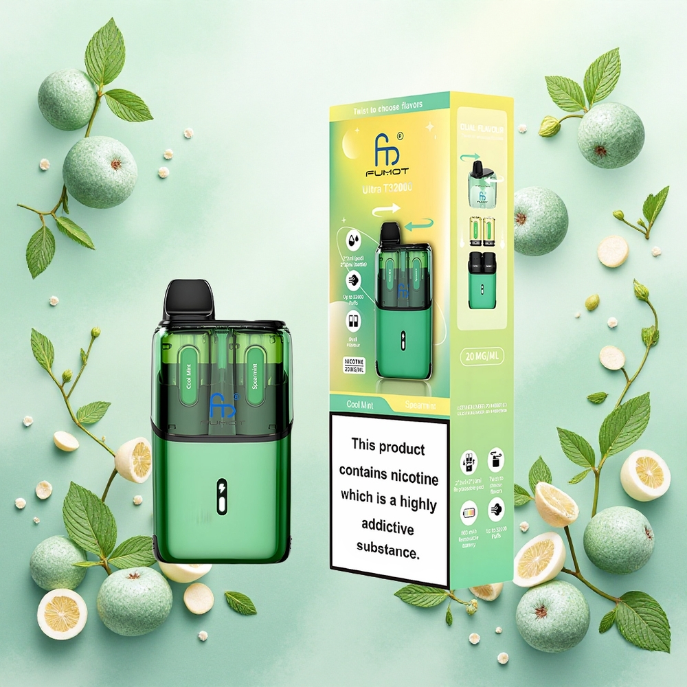 Fumot Ultra T32000 Descartável Hortelã Fresca - Menta Verde 24ml 800mAh Mesh 20mg atacado brasileiro