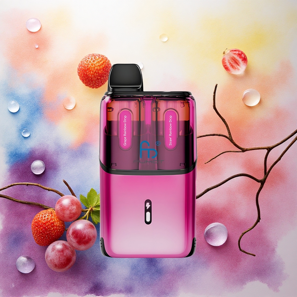 Fumot Ultra T32000 Descartável Vape Gotas Arco-Íris de Uva - Gotas Arco-Íris de Morango 24ml 800mAh atacado brasileiro
