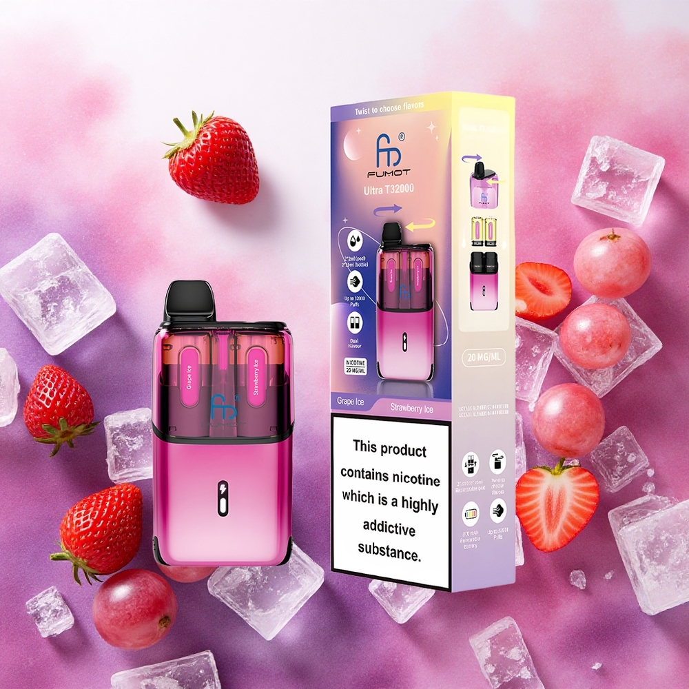 Fumot Ultra T32000 Vape Descartável Gelo Uva - Gelo Morango 24ml 800mAh atacado brasileiro