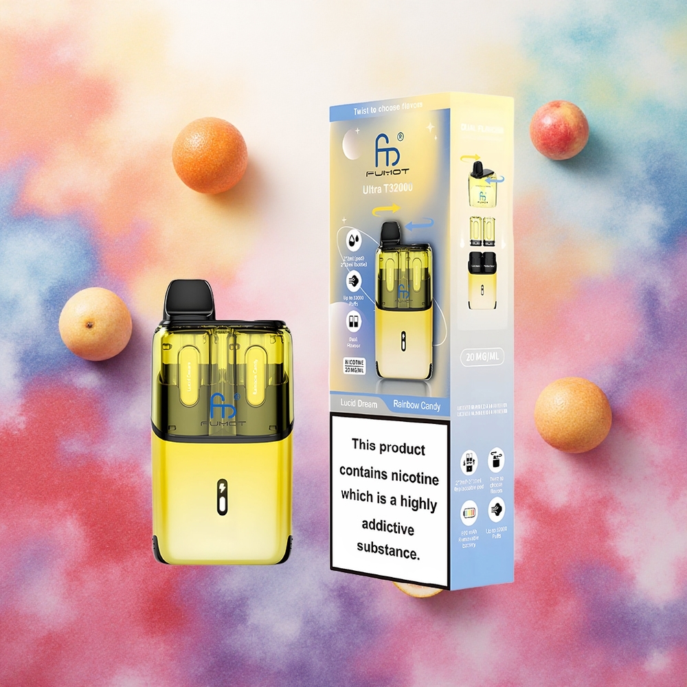 Fumot Ultra T32000 Vape Descartável Sonho Lúcido - Doce Arco-Íris 32000 Tragadas Tipo-C Carregamento Rápido atacado brasileiro