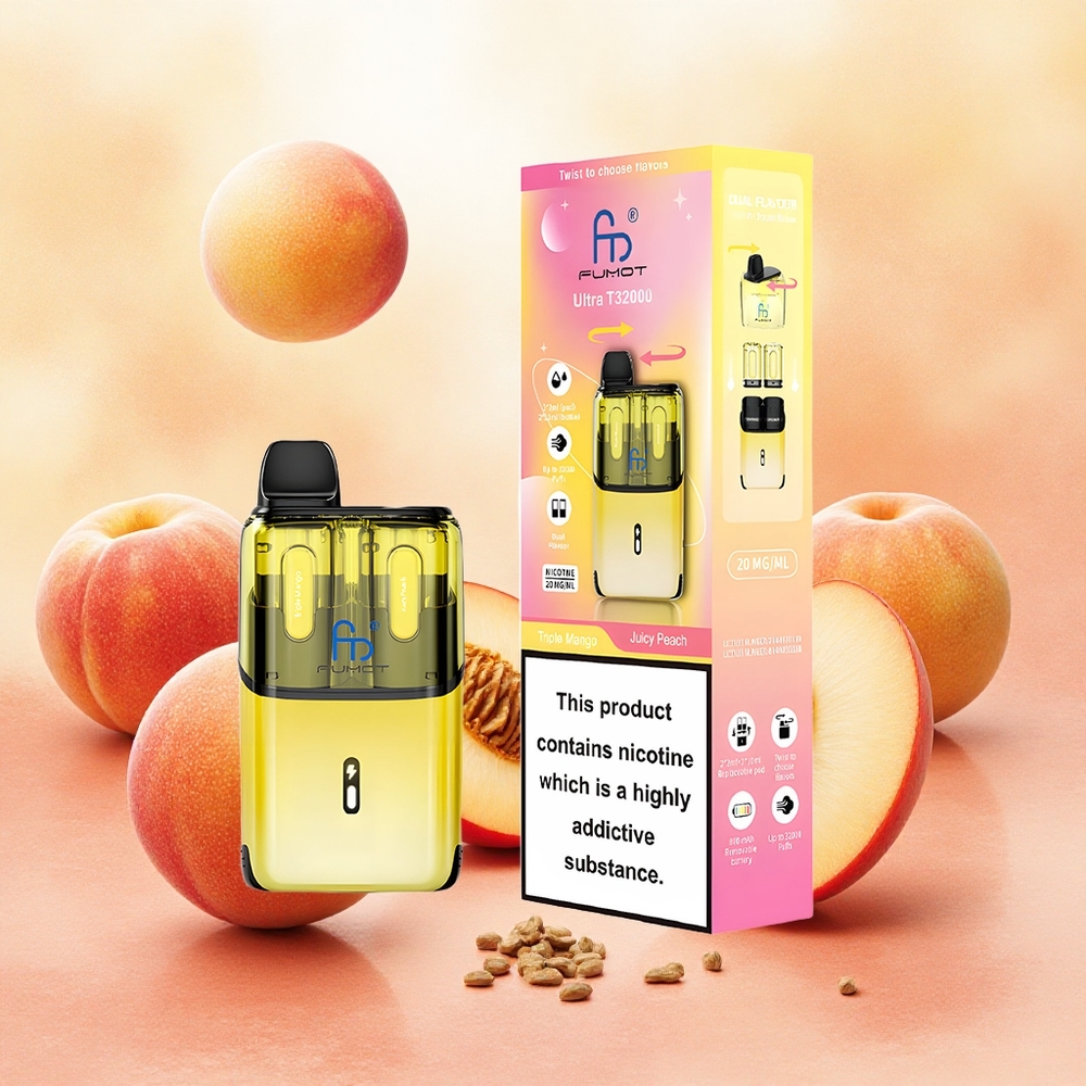 Fumot Ultra T32000 Vape Descartável Triplo Manga - Pêssego Suculento 32000 Tragadas Tipo-C atacado brasileiro
