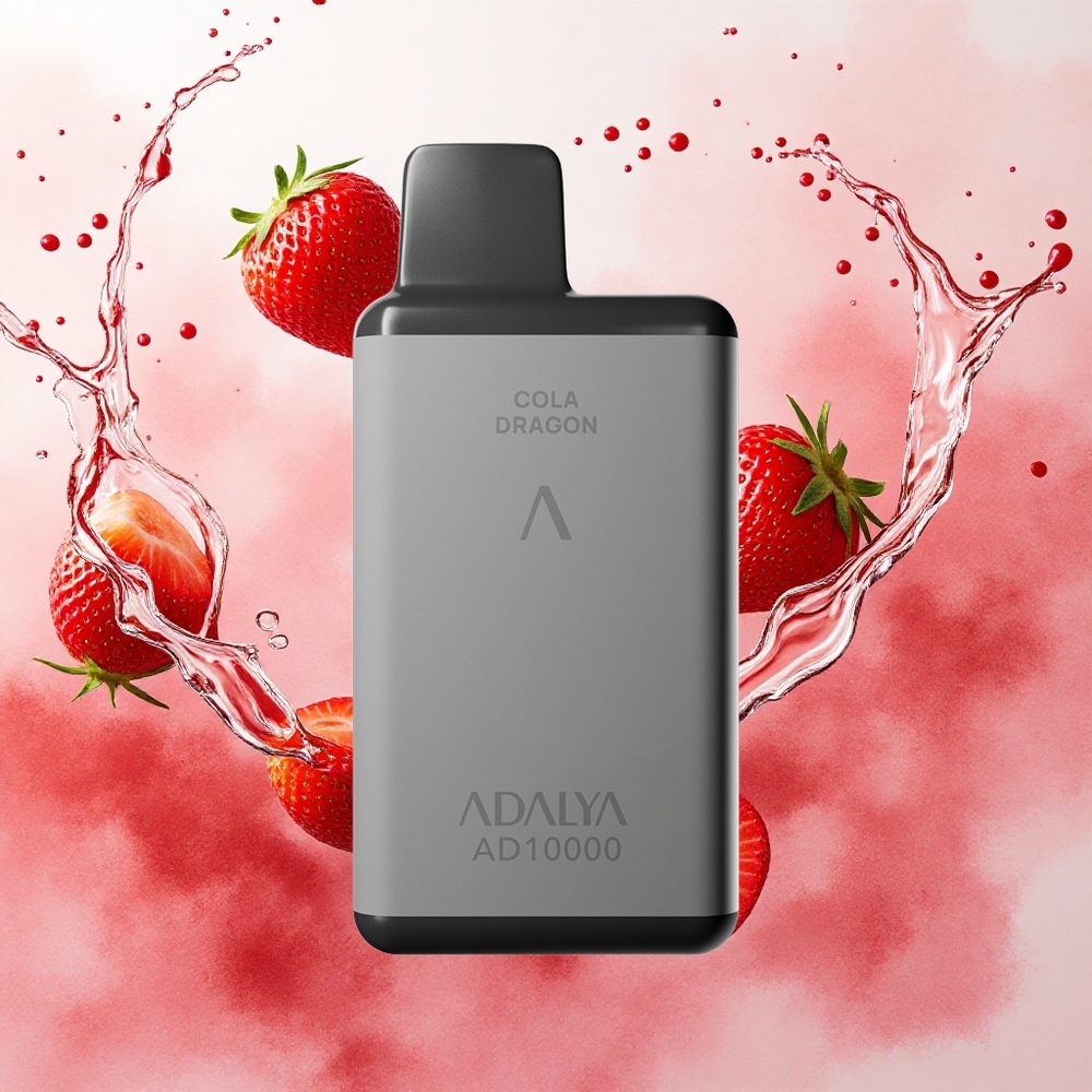 Adalya AD 10000 Puffs Vape Descartável Morango Splash com 14 ml de líquido e recarga USB-C - atacado brasileiro