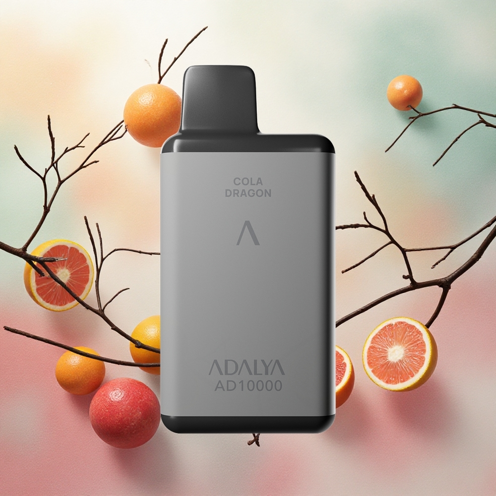 Adalya AD 10000 Puffs Vape Descartável Sabor Menta em Cinza Espacial com 14 ml de Líquido e Bateria Recarregável USB-C - Atacado Brasileiro