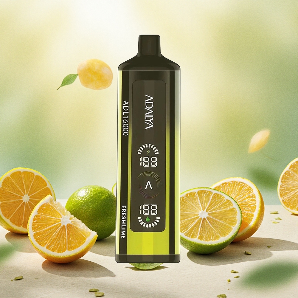 Adalya ADL 16000 PRO Puffs Vaporizador Descartável Limão Fresco com Tela Digital e Carregamento USB-C - Atacado Brasileiro