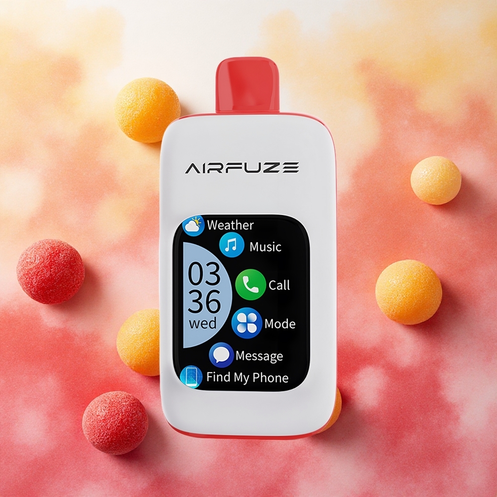 AirFuze Smart 30000 Puffs Vape Descartável Goma Azeda Deliciosa com Tela TFT 2.01" e Tipo-C atacado brasileiro