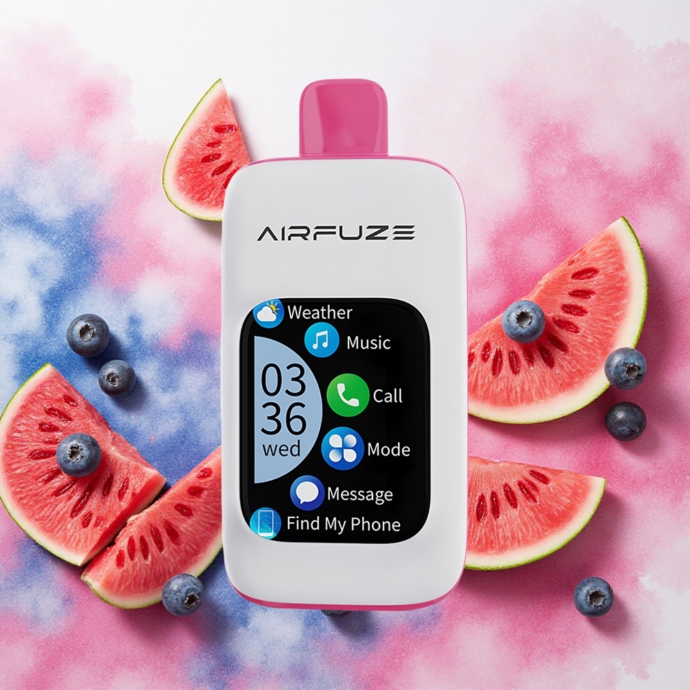 AirFuze Smart 30000 Puffs Vape Descartável Mirtilo Melancia com Tela TFT 2.01" e Bateria 900mAh atacado brasileiro