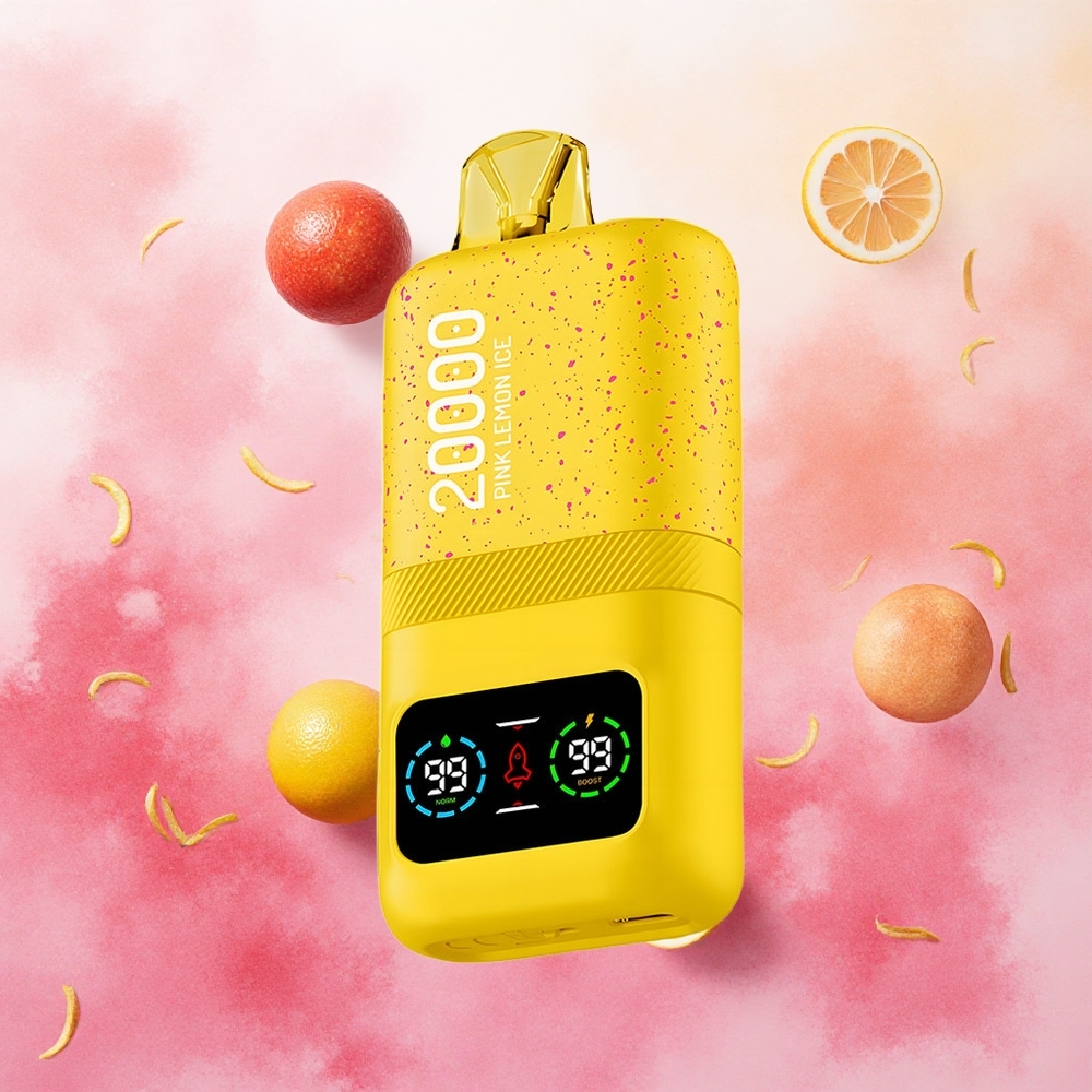 Aivono Aim Magic 20000 Puffs Atacado Brasileiro - 26ml E-líquido e Tipo-C Recarregável - Limão Rosa Gelado